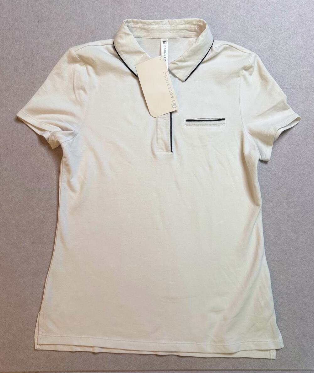 Fabletics Women’s Versailles Polo Size S White Black Trim NWT